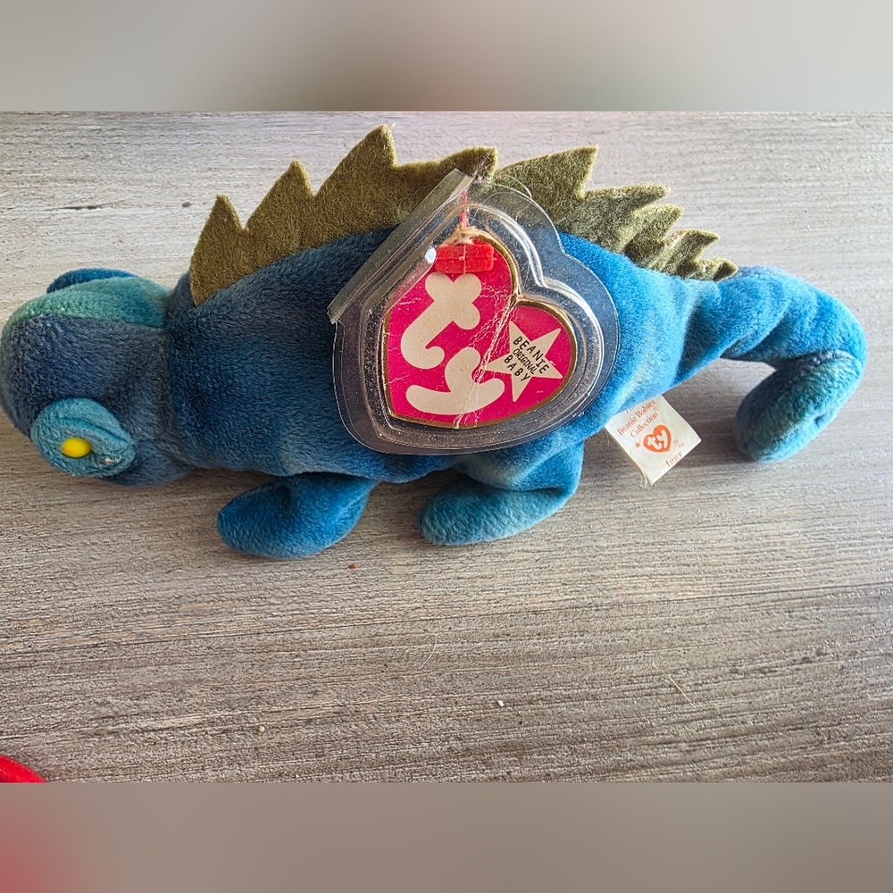 Ty Plush Izzy Chameleon in Blue and Green
